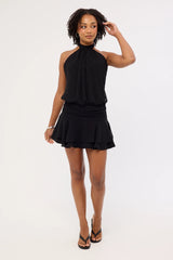 Luck & Trouble Kera Halter Mini Dress Black