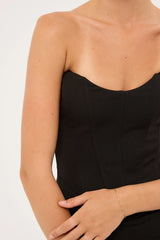 Perfect Stranger Aveline Strapless Corset Maxi Dress Black