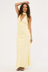 Perfect Stranger Noree Scarf Maxi Dress Lemon