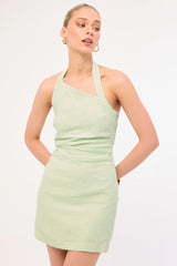 Perfect Stranger Sundae Linen Mini Dress Mint