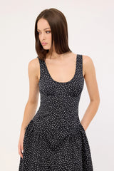 Lioness Luna Rosa Maxi Dress Noir Polka