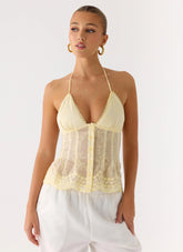 Non Stop Halter Top - Butter Yellow