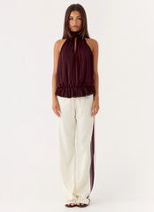 Hydro Halter Top - Aubergine