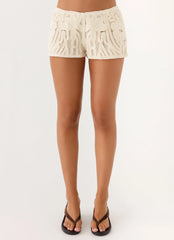 Cynthiana Mini Shorts - Ivory