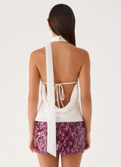 Keena Scarf Top - Ivory