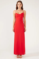 Perfect Stranger Evie Chiffon Maxi Dress Red