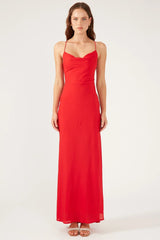 Perfect Stranger Evie Chiffon Maxi Dress Red