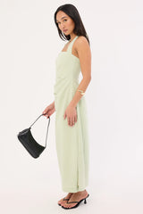 Perfect Stranger Lucette Halter Suiting Midi Dress Mint