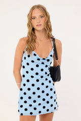Motel Eltazia Mini Dress Polka Spce Blue Black