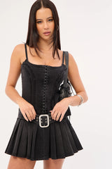 Neovision Limitless Denim Mini Dress Washed Black