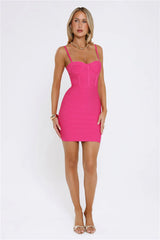 Iconic Edge Bandage Mini Dress Pink