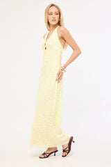 Luck & Trouble Skye Halter Midi Dress Lemon