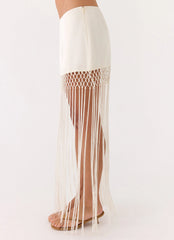 Mania Tassel Mini Skirt - Ivory