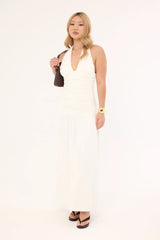 Luck & Trouble Suvi Halter Maxi Dress White