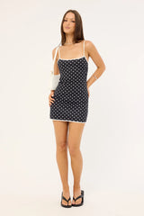 Lioness Voyage Mini Dress Noir Polka