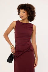 Perfect Stranger Cody High Neck Maxi Dress Plum