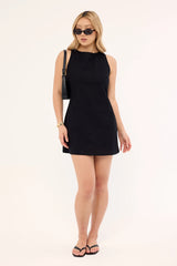 Motel Ayana Open Back Mini Dress Black