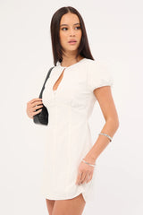 Perfect Stranger Aurora Keyhole Mini Dress White