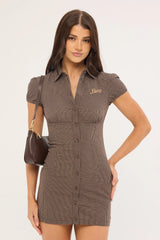 Rusty Missy May Mini Dress Java Plaid