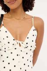 Perfect Stranger Mademoiselle Maxi Dress White Polka Print