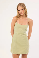 Motel Ambra Scoop Mini Dress Sage Green