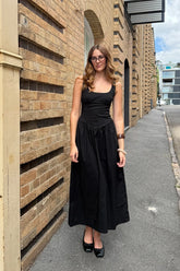 Perfect Stranger Ayana Corset Maxi Dress Black