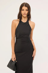 Perfect Stranger Jayde High Neck Maxi Dress Black