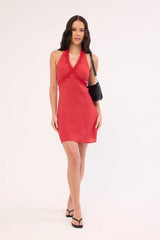 Thrills Dakota Lace Mini Dress Red Polka Dot