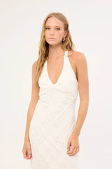 Luck & Trouble Thessia Twist Maxi Dress White