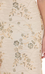 Lilia Embellished Maxi Dress in Cream