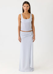 Romana Maxi Skirt - Misty Blue