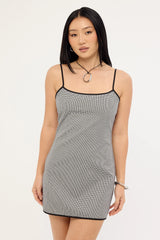 Lioness Voyage Mini Dress Noir Gingham