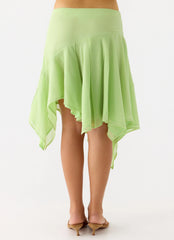 Teneika Beaded Flower Midi Skirt - Lime