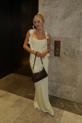 Luck & Trouble Slight Cowl Ruffle Maxi Dress Lemon