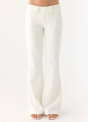 Weiss Low Rise Suiting Pants - White