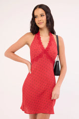 Thrills Dakota Lace Mini Dress Red Polka Dot