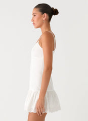 Sync Love Broderie Mini Dress - White