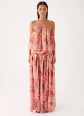 Lioras Strapless Maxi Dress - Botanic Cheetah