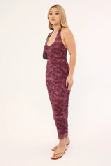 Motel Datari Dress Tonal Paisley Plum