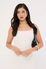 Luck & Trouble Aster Halter Tie Back Maxi Dress White