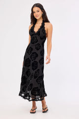 Lioness Stars Align Midi Dress Burnt Noir Rose