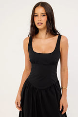 Perfect Stranger Ayana Corset Maxi Dress Black