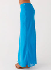 Another Life Chiffon Maxi Skirt - Turquoise