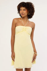 Perfect Stranger Billie Halter Mini Dress Lemon
