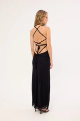 Neovision Fatal Low Back Maxi Dress Black