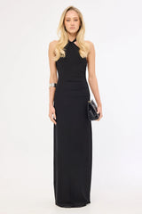 Perfect Stranger Isla Halter Twist Maxi Dress Black