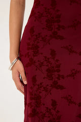 Motel Gabriela Midi Dress Botanical Flower Maroon