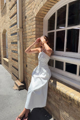 Perfect Stranger Morella Halter Maxi Dress White