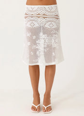 Yanna Midi Skirt - White