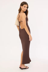 Perfect Stranger Lennon Knit Midi Dress Brown